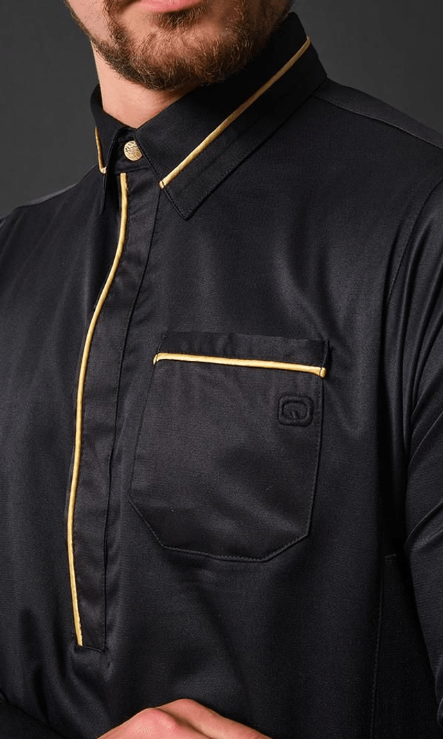 Qamis Long Sultan – Gamme Premium – Noir