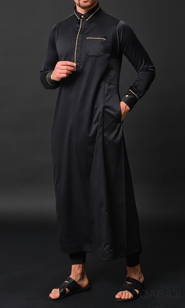 Qamis Long Sultan – Gamme Premium – Noir