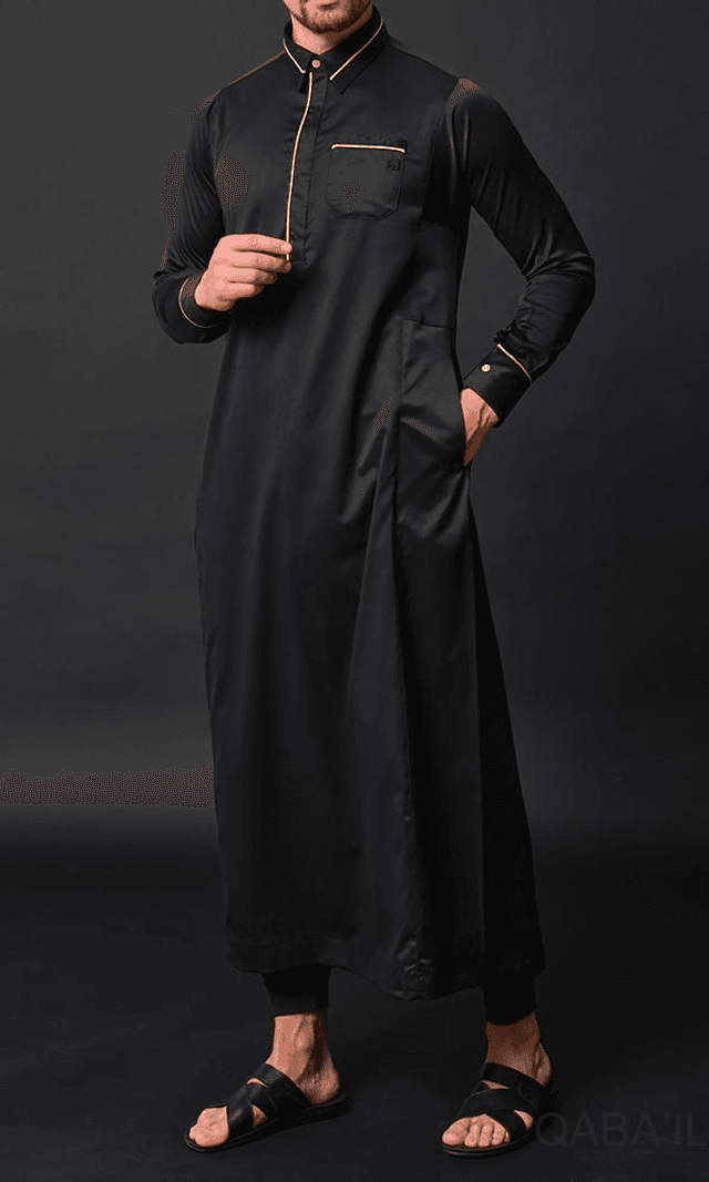 Qamis Long Sultan – Gamme Premium – Noir